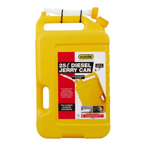 Addis Fuel Jerry Can 25L Yellow-Fuel Storage-camping storage