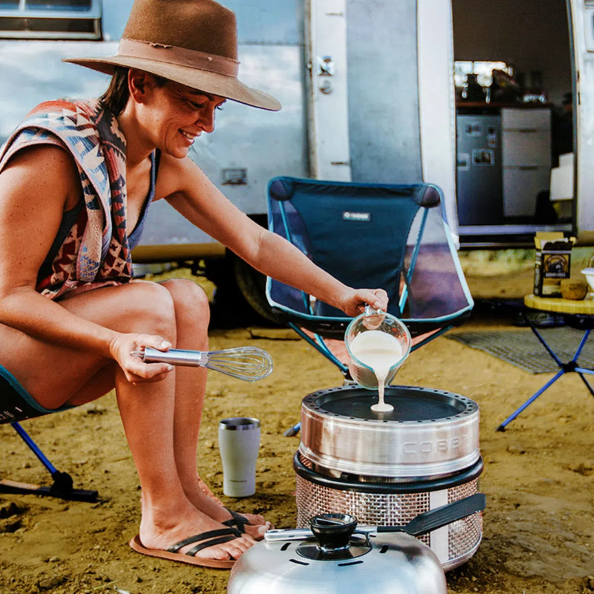 Cobb Frying Pan and Fork