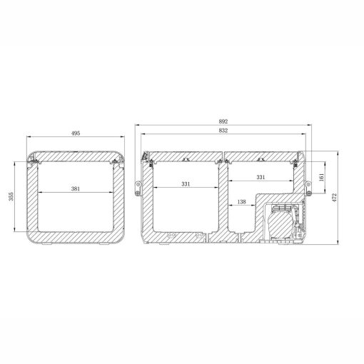 Dometic CF3 75DZ 75L Dual Fridge Freezer - Image 4