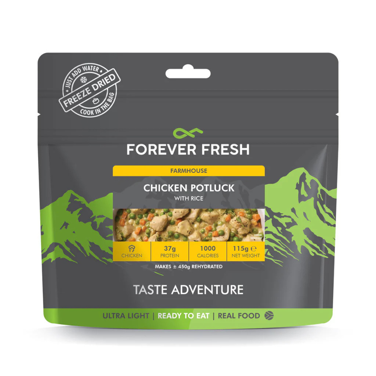 Forever Fresh Freeze-Dried Chicken Potluck with Rice, 450g
