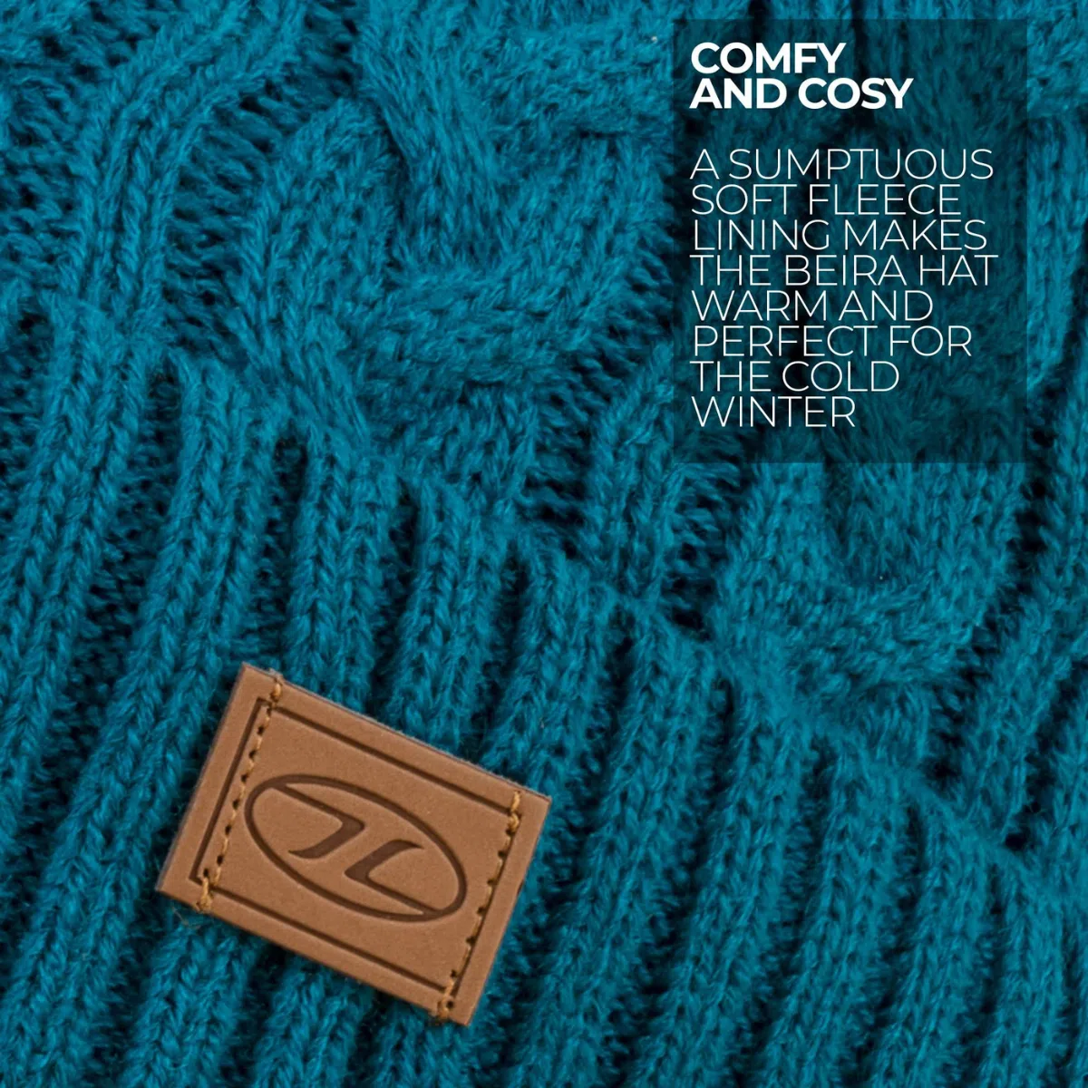 Highlander Beira Lined Bobble Hat Ocean Blue