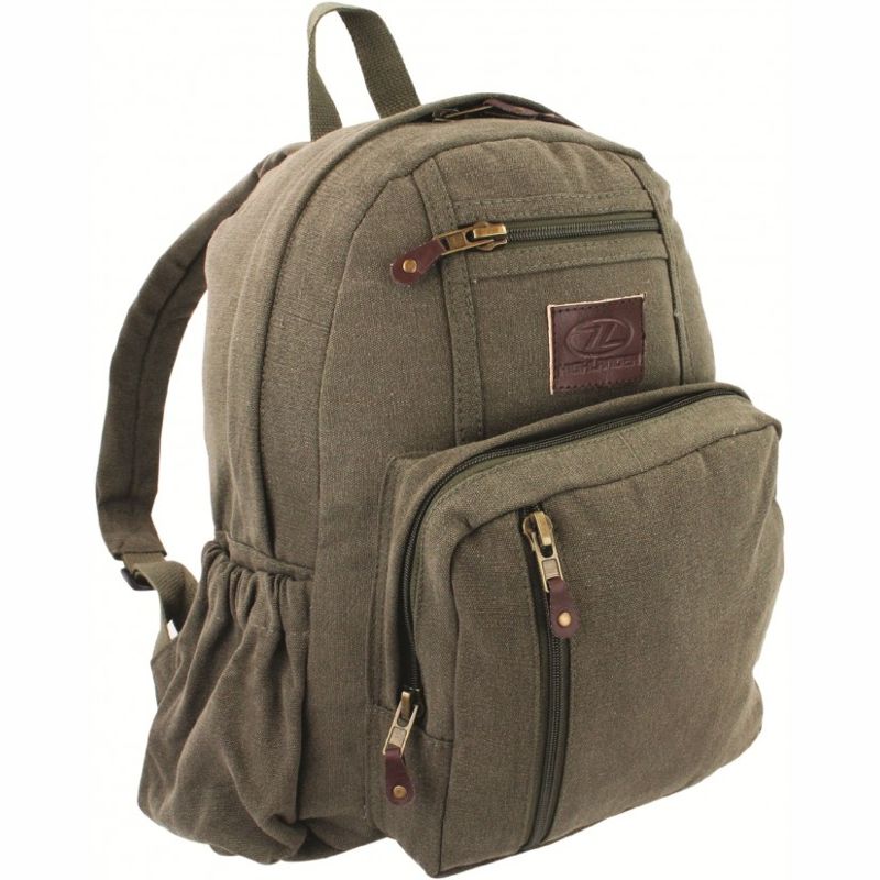 Highlander Salem Canvas Backpack 18L Brown