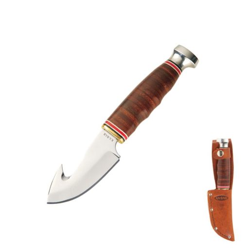 Ka-Bar Hunter Guthook w Leather Sheath