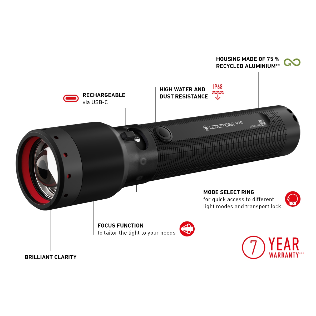 Led Lenser P7R Rechargeable LED Torch