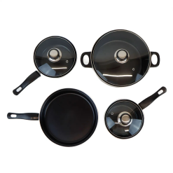 Leisurewize 4PC Cookware Set - 2 Saucepans with Lids, Pot with Lid & Frying Pan