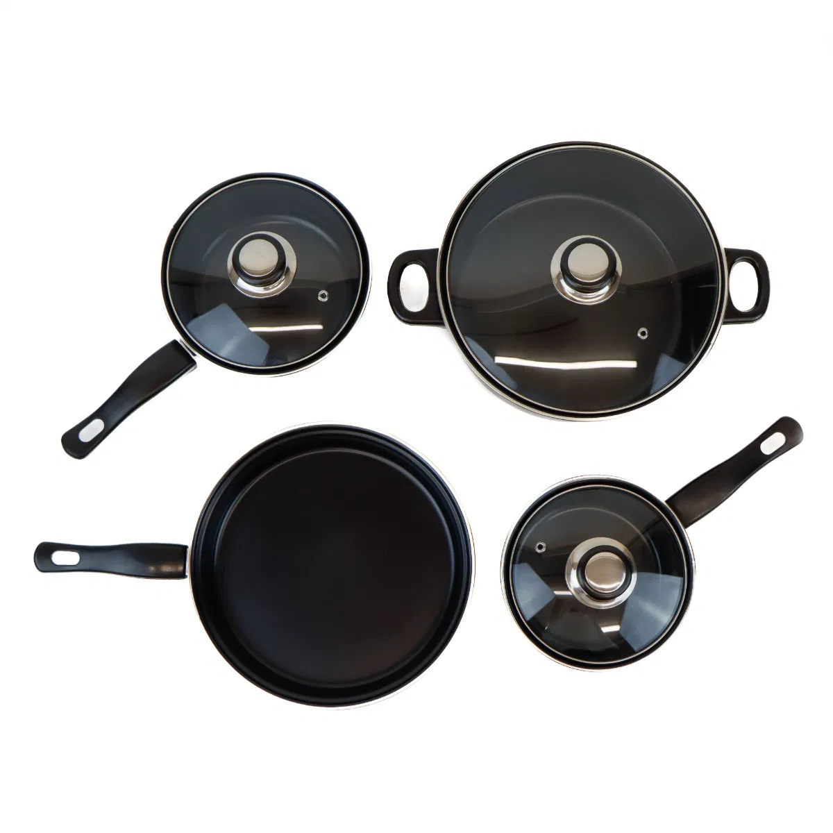Leisurewize 4PC Cookware Set - 2 Saucepans with Lids, Pot with Lid & Frying Pan