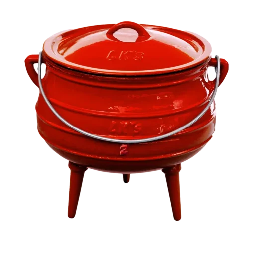 LK's 3 Legged no 2 Potjie Red Enamel