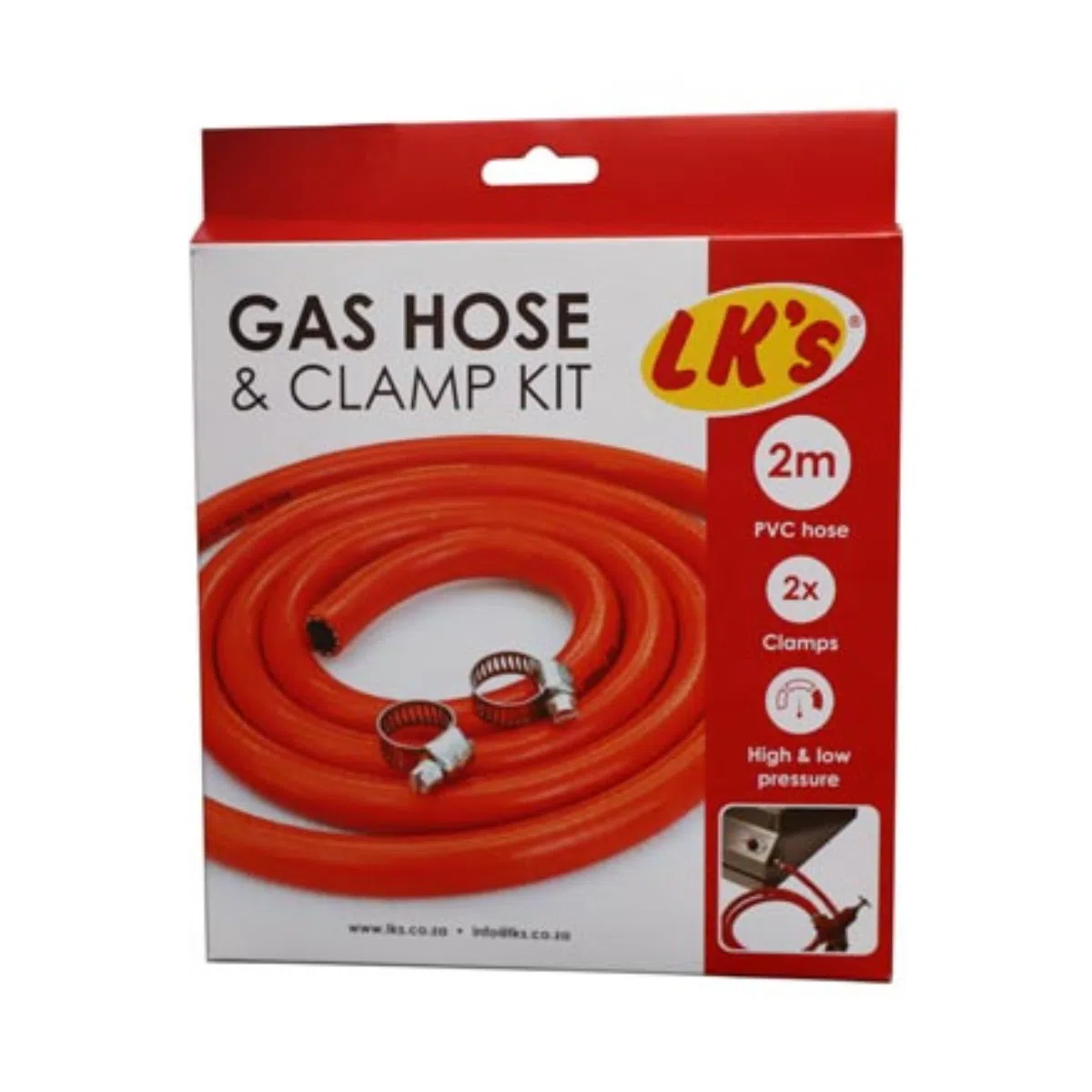 LK's PVC Gas Hose Kit with Clamps