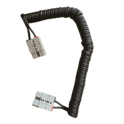 Lumeno 3m Spiral Cable to x2 50Amp Square Connectors