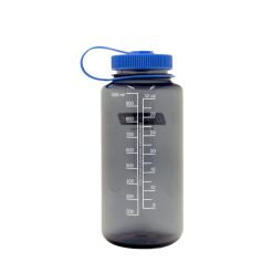 Alternative view of Nalgene Wide Mouth Water Bottle Grey with Blue Cap 1000ml