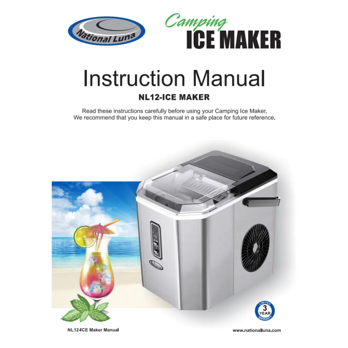 National Luna Ice Maker 220V 12kg