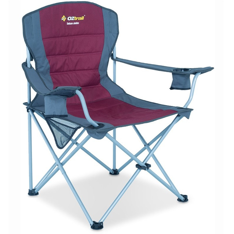 Oztrail Deluxe Jumbo Arm Chair Maroon-foldable camping chair