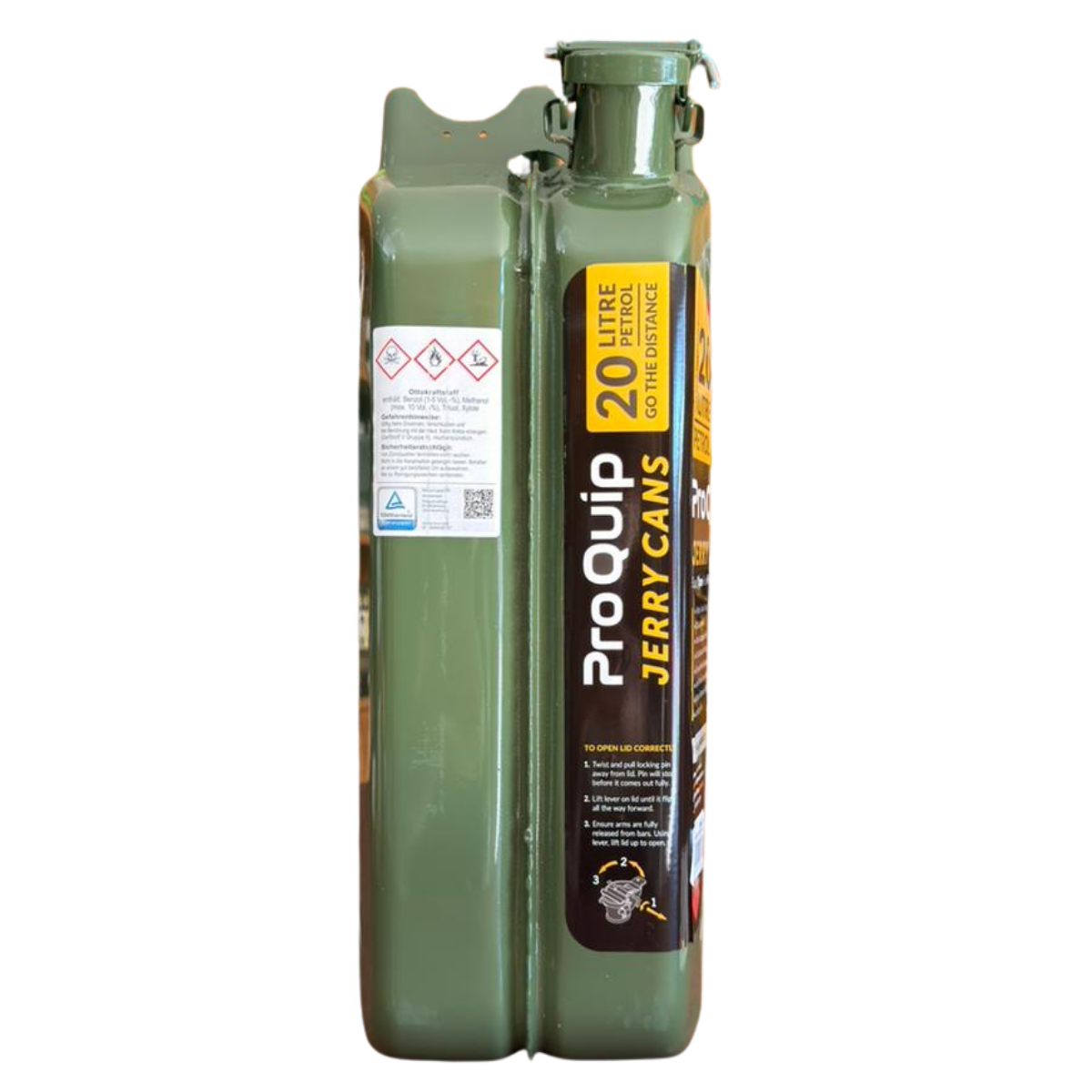 Pro Quip Metal Jerry Can for Petrol, 20L Green