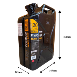 Pro Quip Metal Jerry Can for Petrol, 20L Black