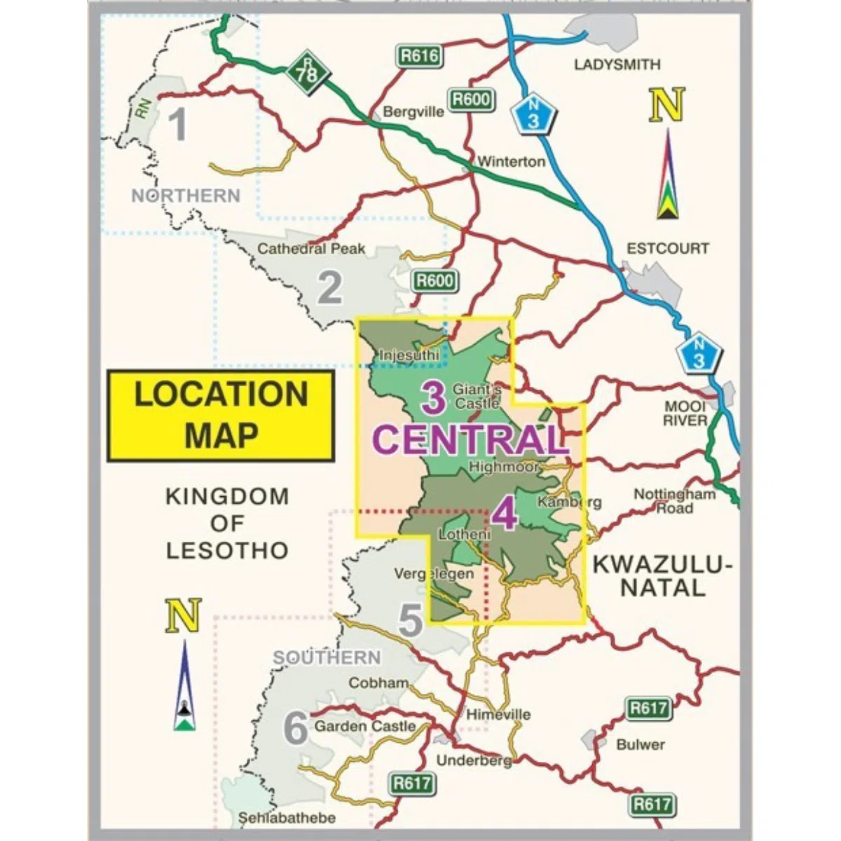 Slingsby Drakensberg Central Map