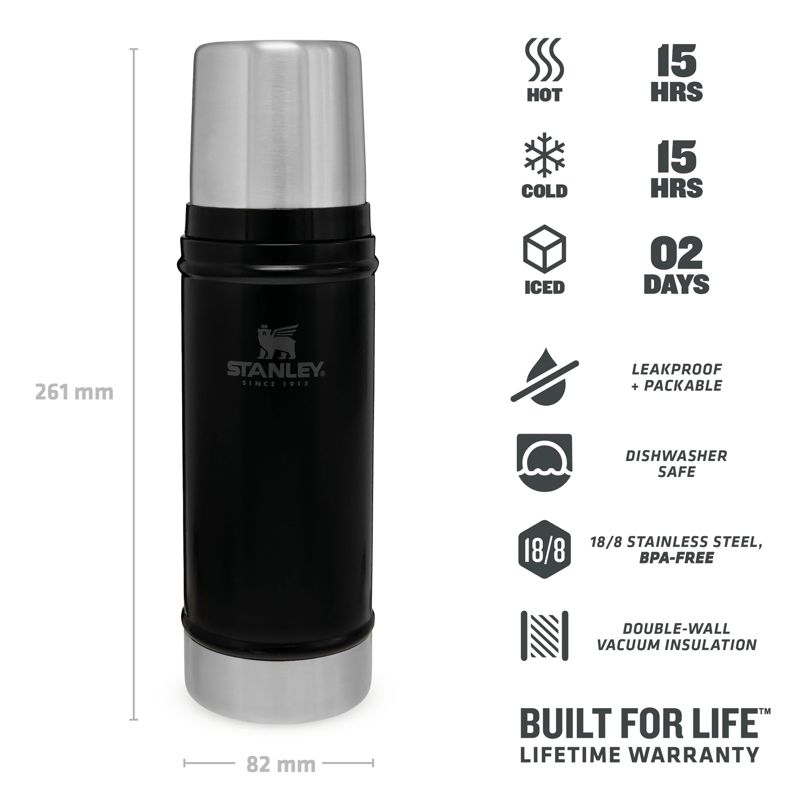 Stanley Classic 0.47L Vacuum Flask XS Black-insulated flask