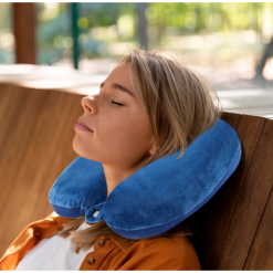 Streetwize Memory Foam Travel Neck Pillow, Blue