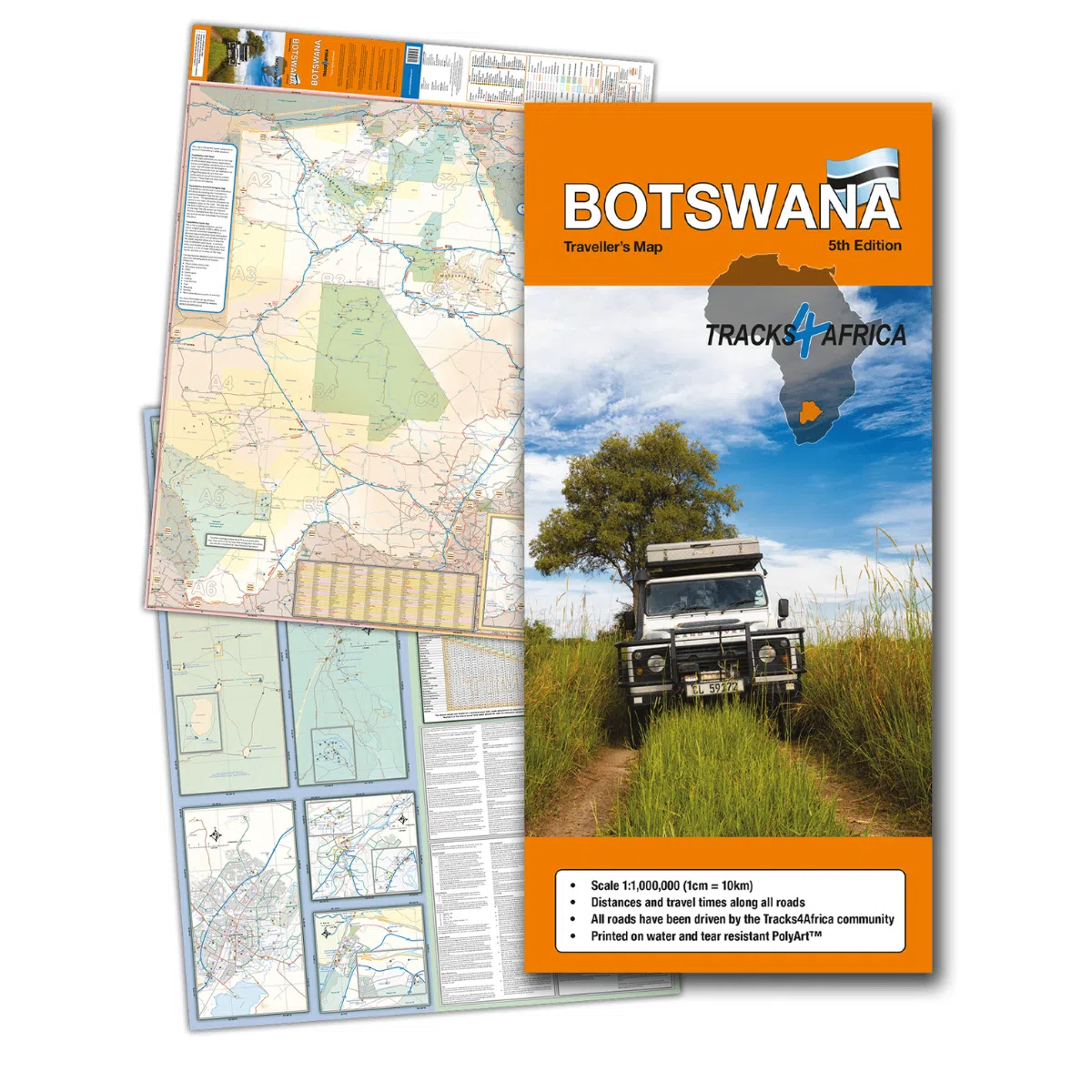 Tracks 4 Africa Botswana Traveller’s Paper Map 5th Edition