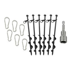 Tentco Sand Spiral Auger Tent Peg Set 6pc