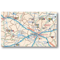 Tracks4Africa Zimbabwe Paper Map - 1st Edition