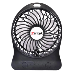 Zartek Rechargeable Mini Fan Black