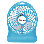 Zartek Rechargeable Mini Fan Blue