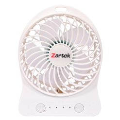 Zartek Rechargeable Mini Fan White